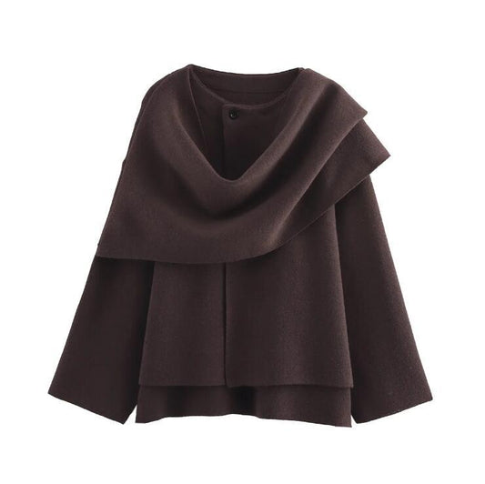 Women's Scarf Knitted Autumn Loose Asymmetry Jackets