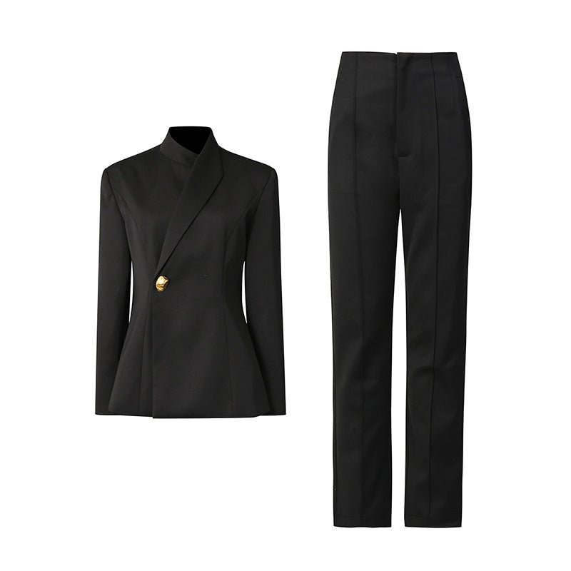 Women's Autumn Solid Color One Button Design Suits