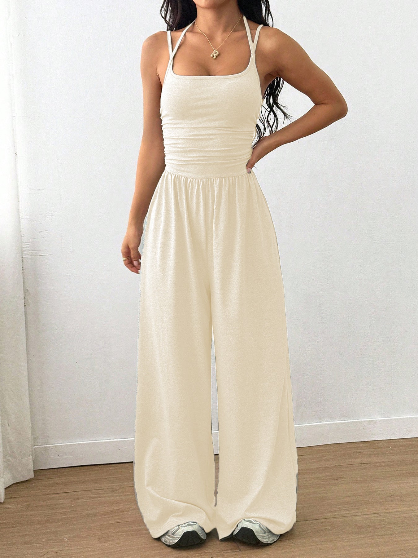 Women's Casual Summer Wide Leg Loose Wrapped Jumpsuits