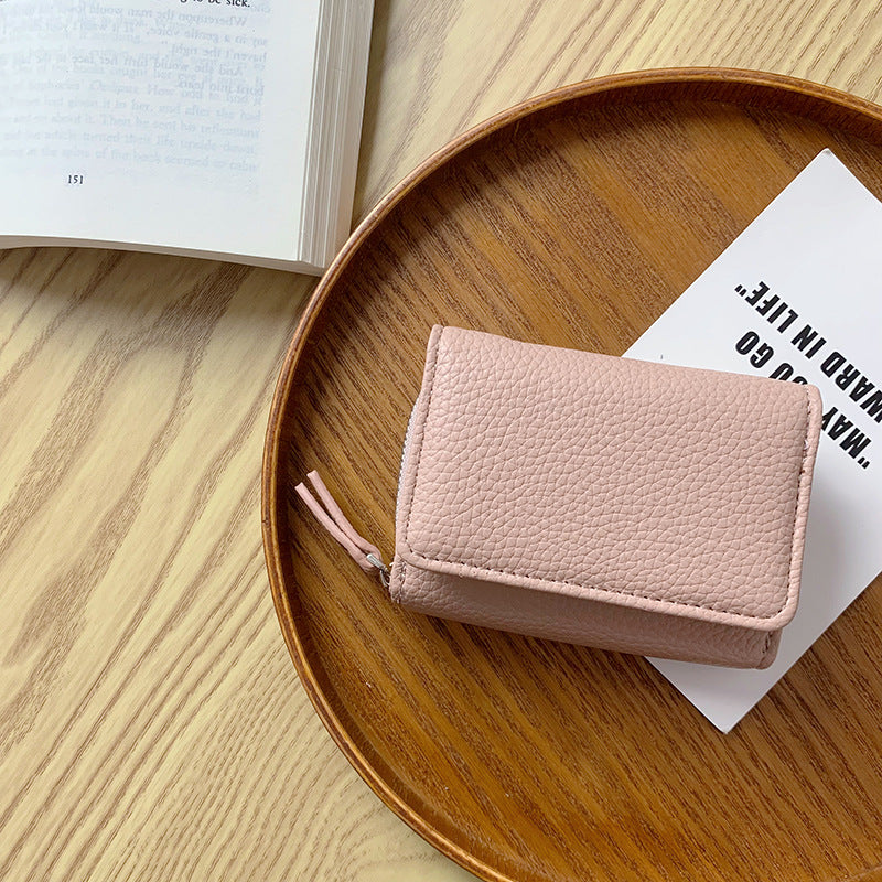 Women's Simple Short Folding High Sense Three-fold Ladies Wallets