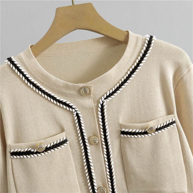Women's Elegant Knitted Western Style Slimming Classic Suits