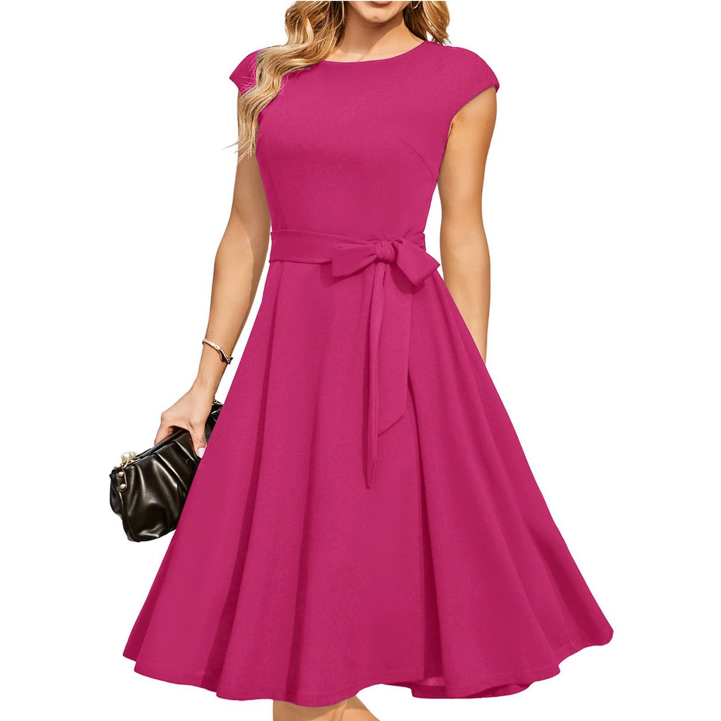 Summer Round Neck Sleeveless Waist Party Dress