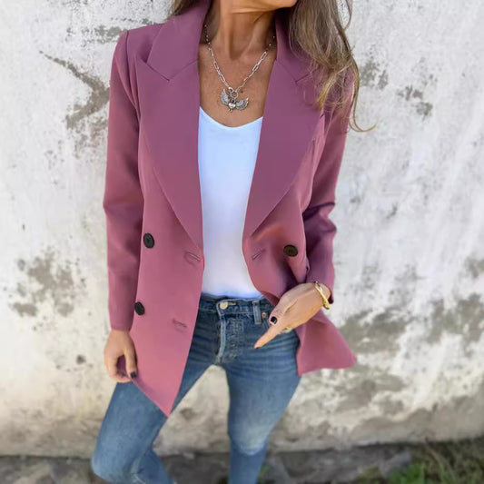 Women's Autumn Solid Color Fashion Long Sleeve Small Suit