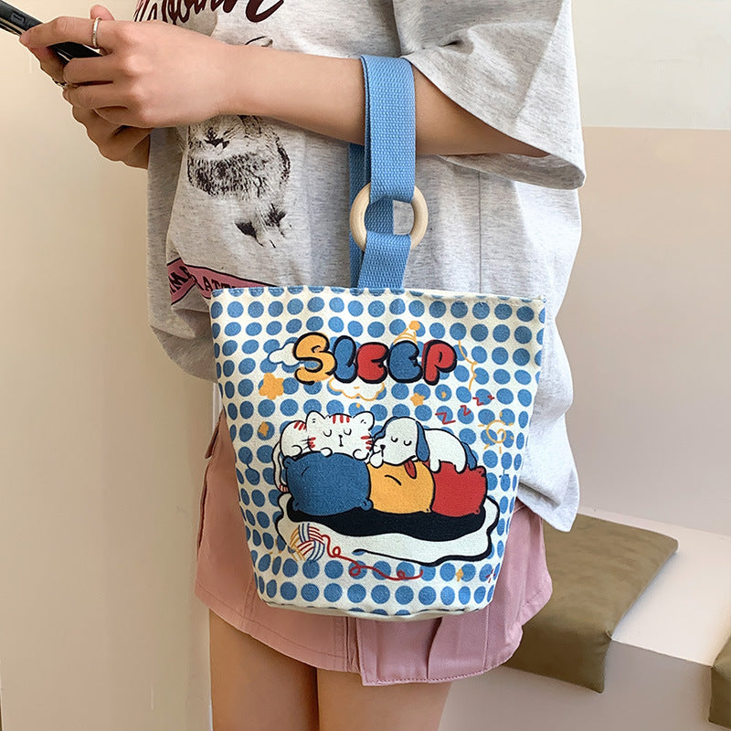 Korean Style Commuter Canvas Cute Cloth Handbags