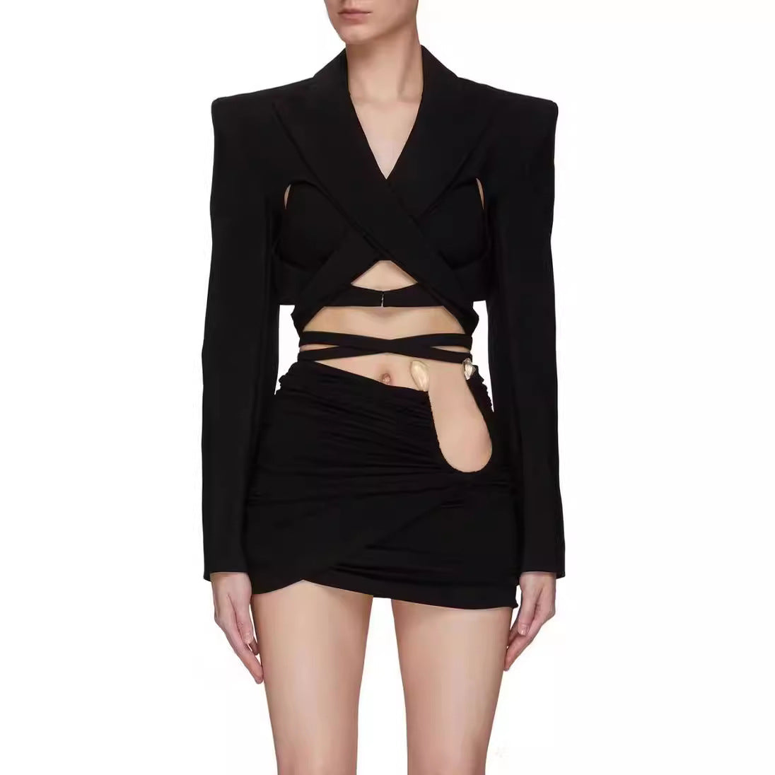 Women's Desire Hot Hollow Backless Waist High-grade Modern Blazers