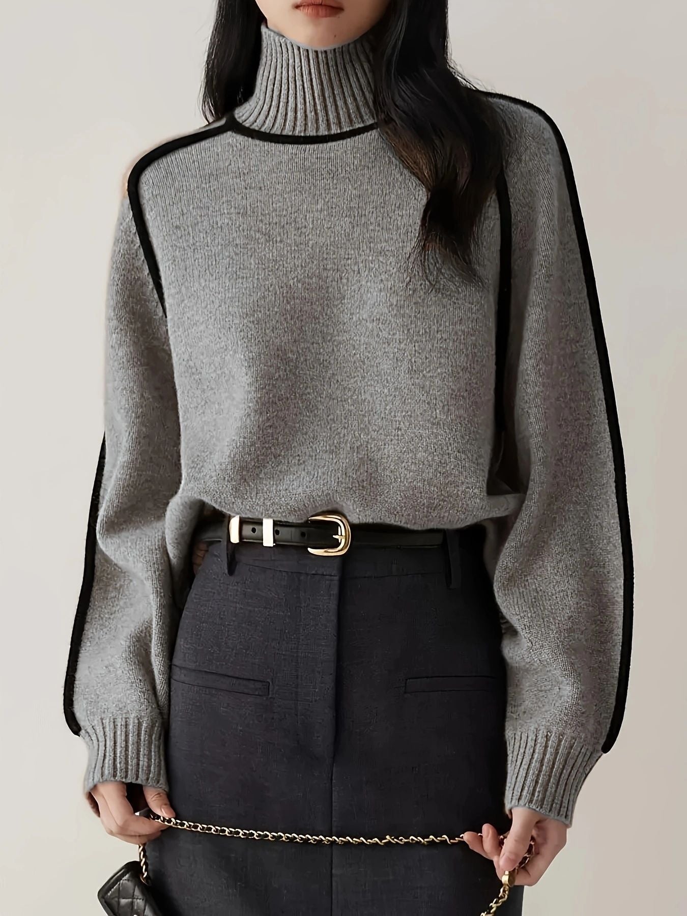 Women's European Striped Slimming Casual Loose Pullover Sweaters