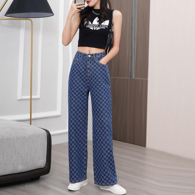 Width Loose Summer Printed Slimming Wide Jeans