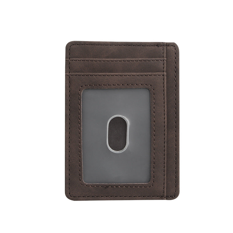 Men's Crazy Horse Leather Neutral Unisex Position Card Holder