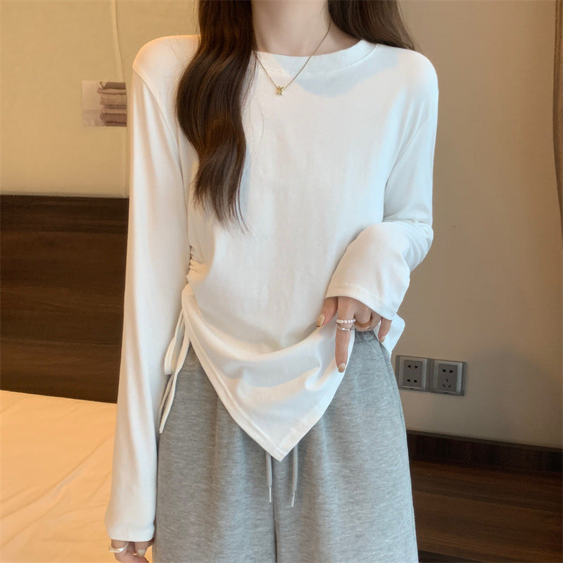 Women's Design Long-sleeved Solid Color Small Bottoming Shirt Women's T-shirt