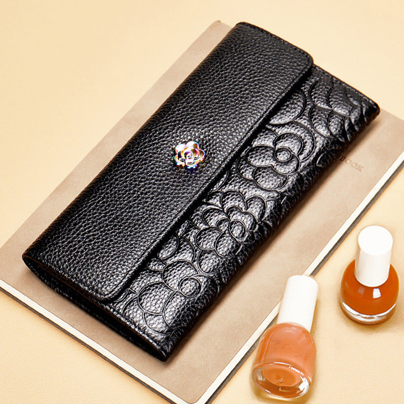 Long Genuine Leather Pure First Layer Ladies Wallets