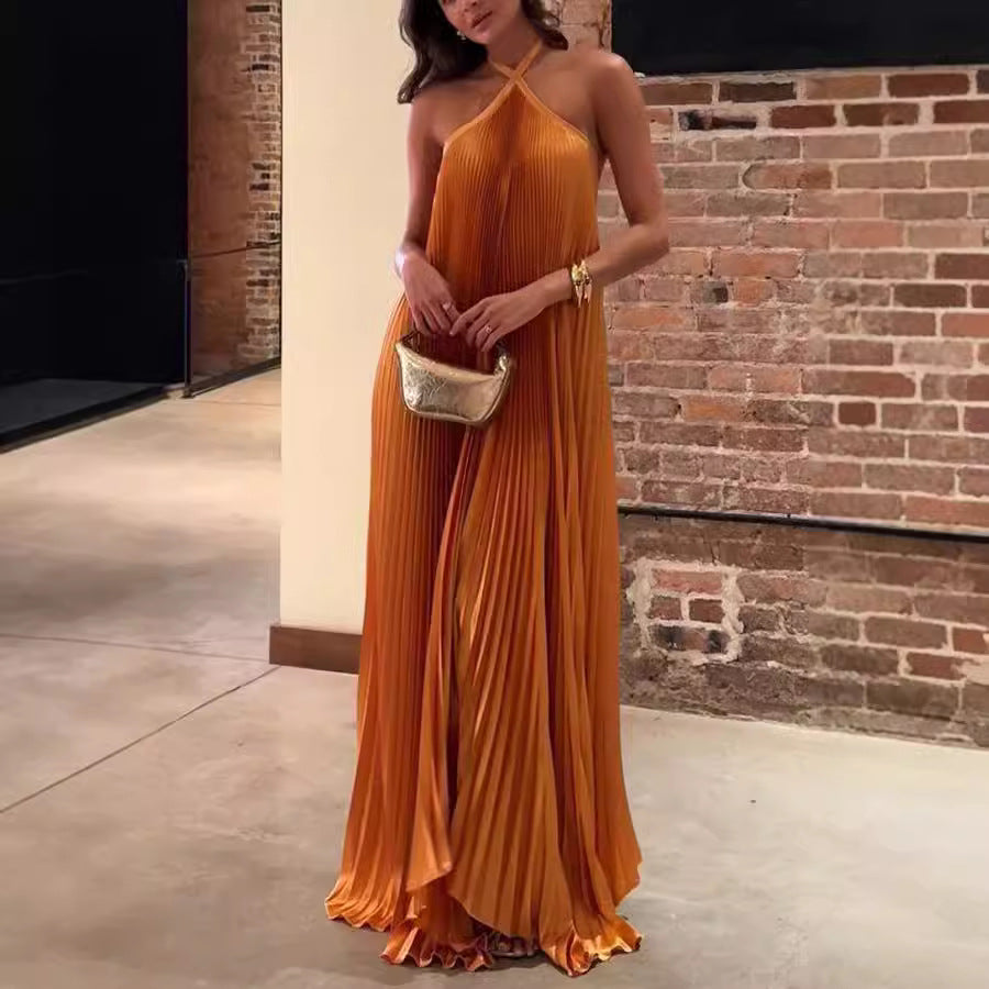 Women's Halter Backless Sexy Dress Vacation Sleeveless Dresses