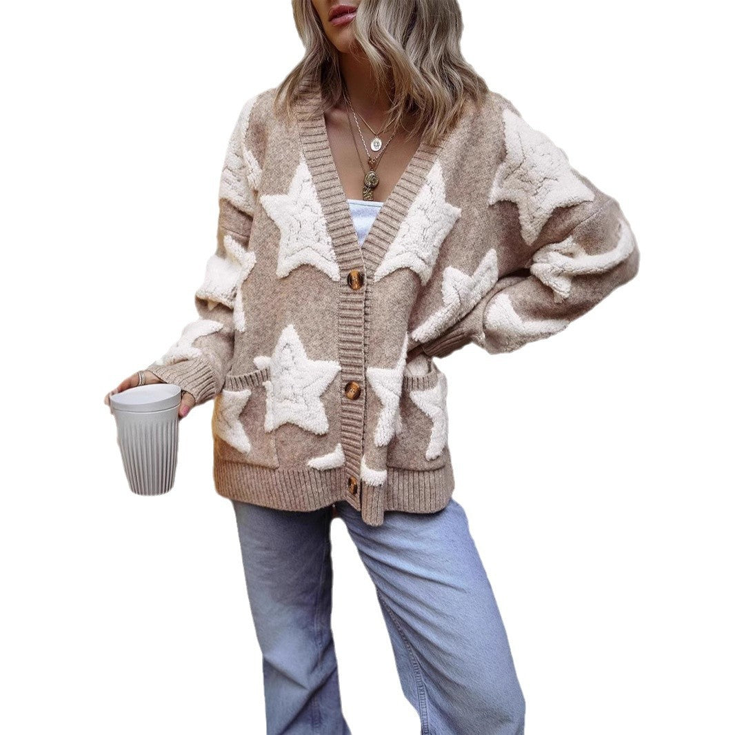 Women's Innovative Single Row Woolen Casual Sweaters