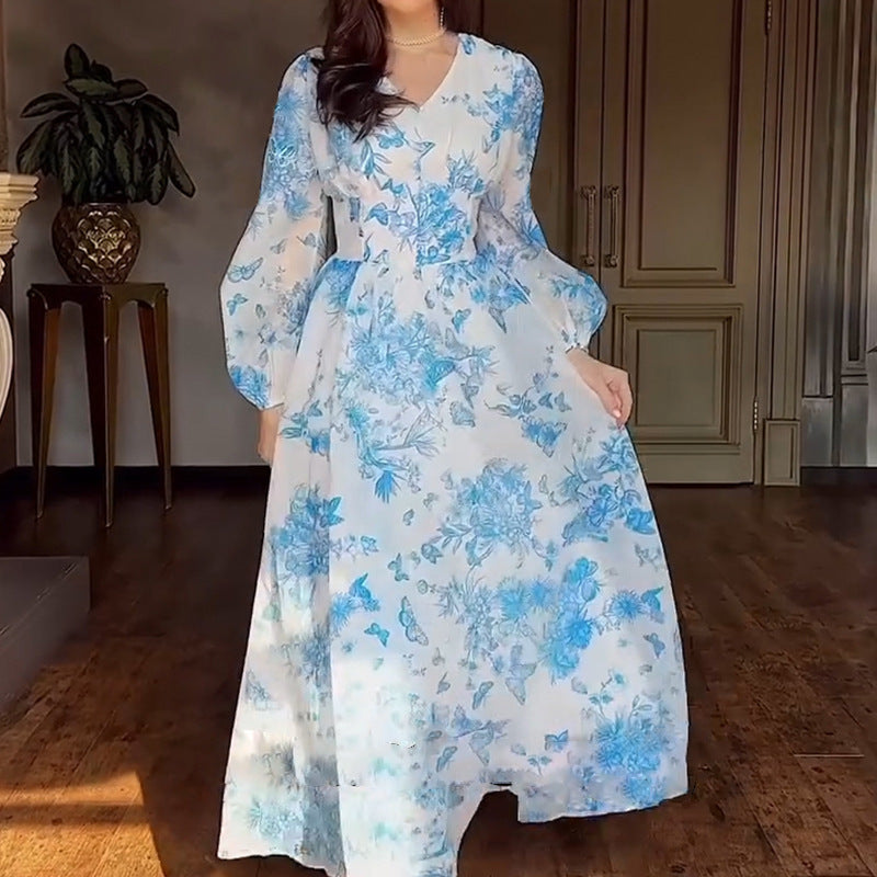 Summer High Waist Elegant French Slim Fit Long Dress