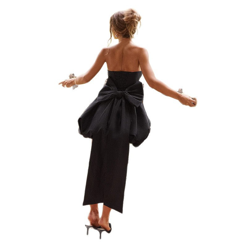 Women's Backless Big Bow Dress Tube For Skirts