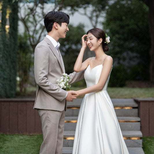 Pearl Suspender Dress Mori Travel Graphy Wedding Dresses