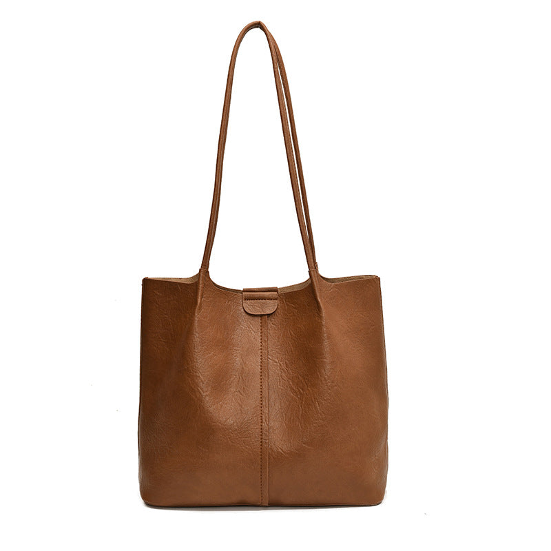 Women's Versatile Large Capacity Korean Style Retro Temperament Shoulder Bags
