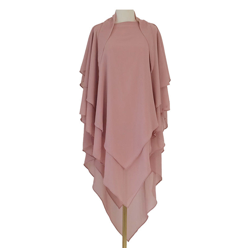 Solid Color Scarf Small Fresh Front Two Layers Dress