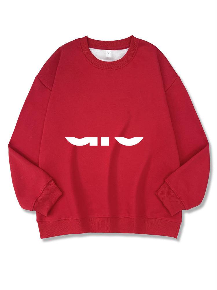 Women's Long Sleeve Composite Interloop Fashion Casual Loose Round Women's Sweater, Sweater