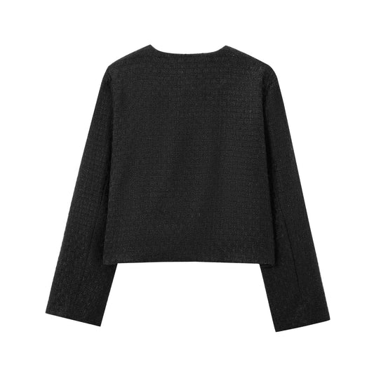 Women's Homemade Fashionable Round Neck Long Sleeve Coats
