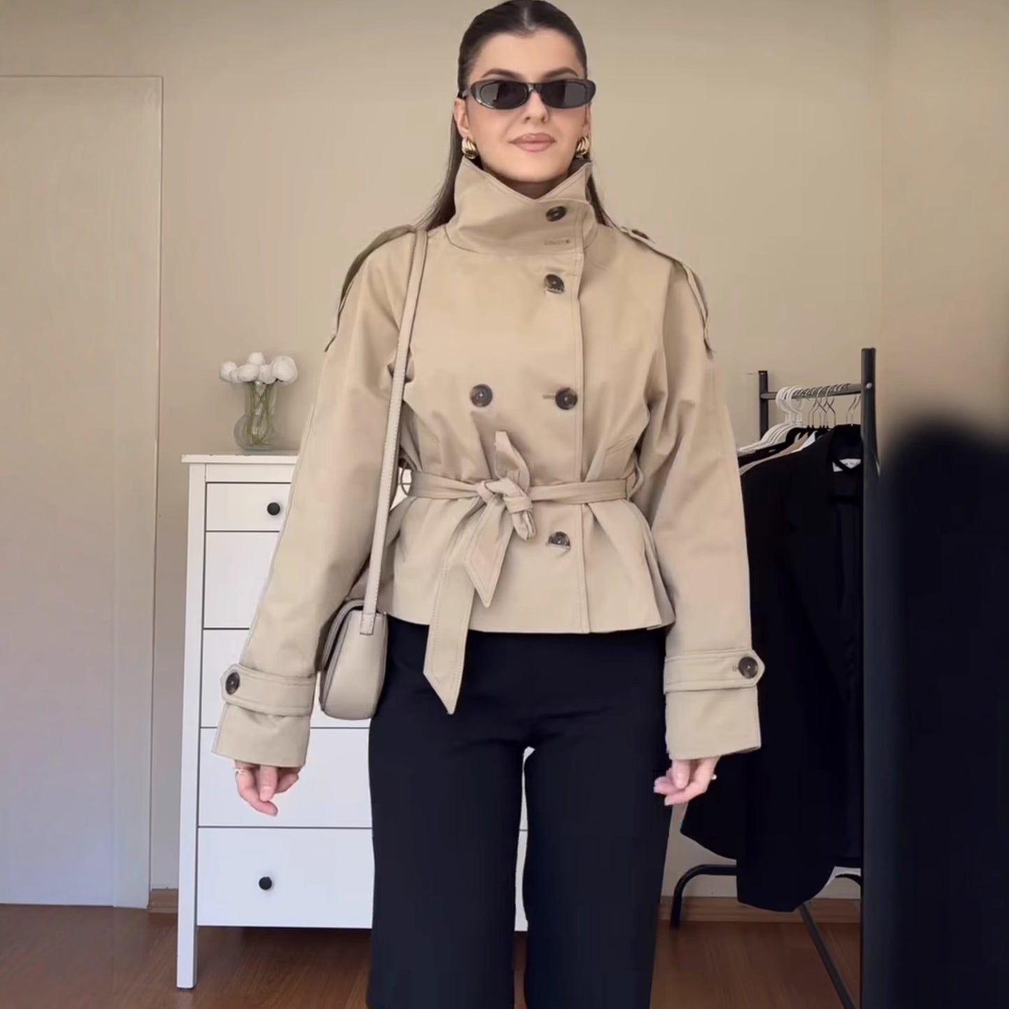 Women's Beautiful Fashion Casual Double-breasted Trench Coats