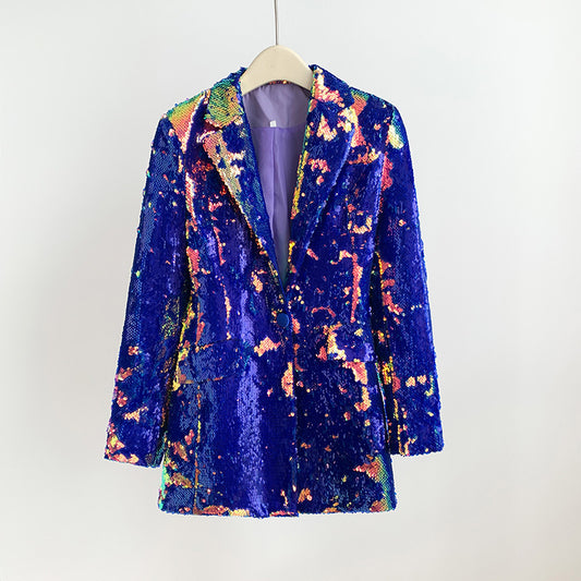 Women's Veet Sequined Casual Long Sleeve Temperament Jackets