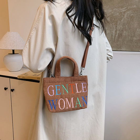 Fashion Corduroy Portable Mini Mobile Trendy Shoulder Bags