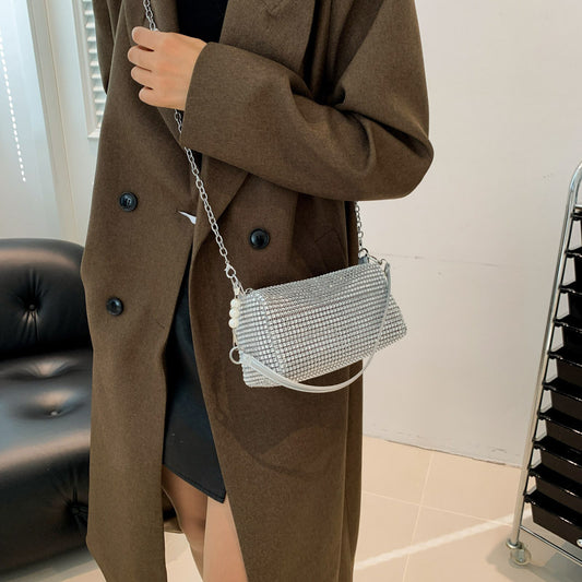 Women's Korean Fashion Trendy Light Diamond Niche Shoulder Bags