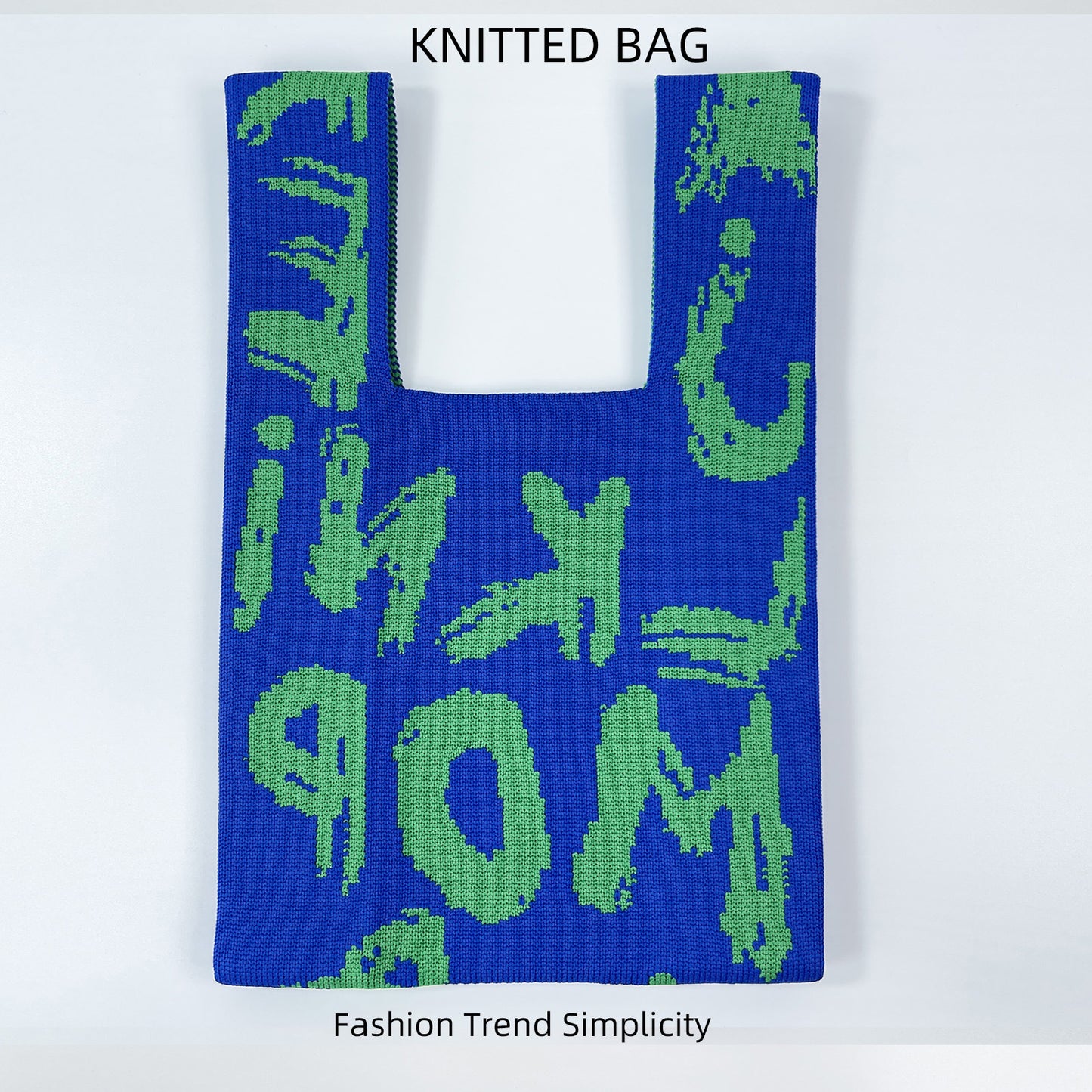 Women's Flower Knitted Large Capacity Totes Wrist Handbags