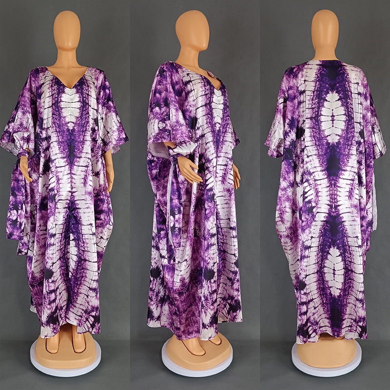 Women's African Ethnic Style Retro Gown Printed Large Swing Dresses