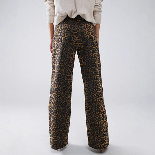 Glamorous Elegant Casual Fashion Leopard Denim Jeans
