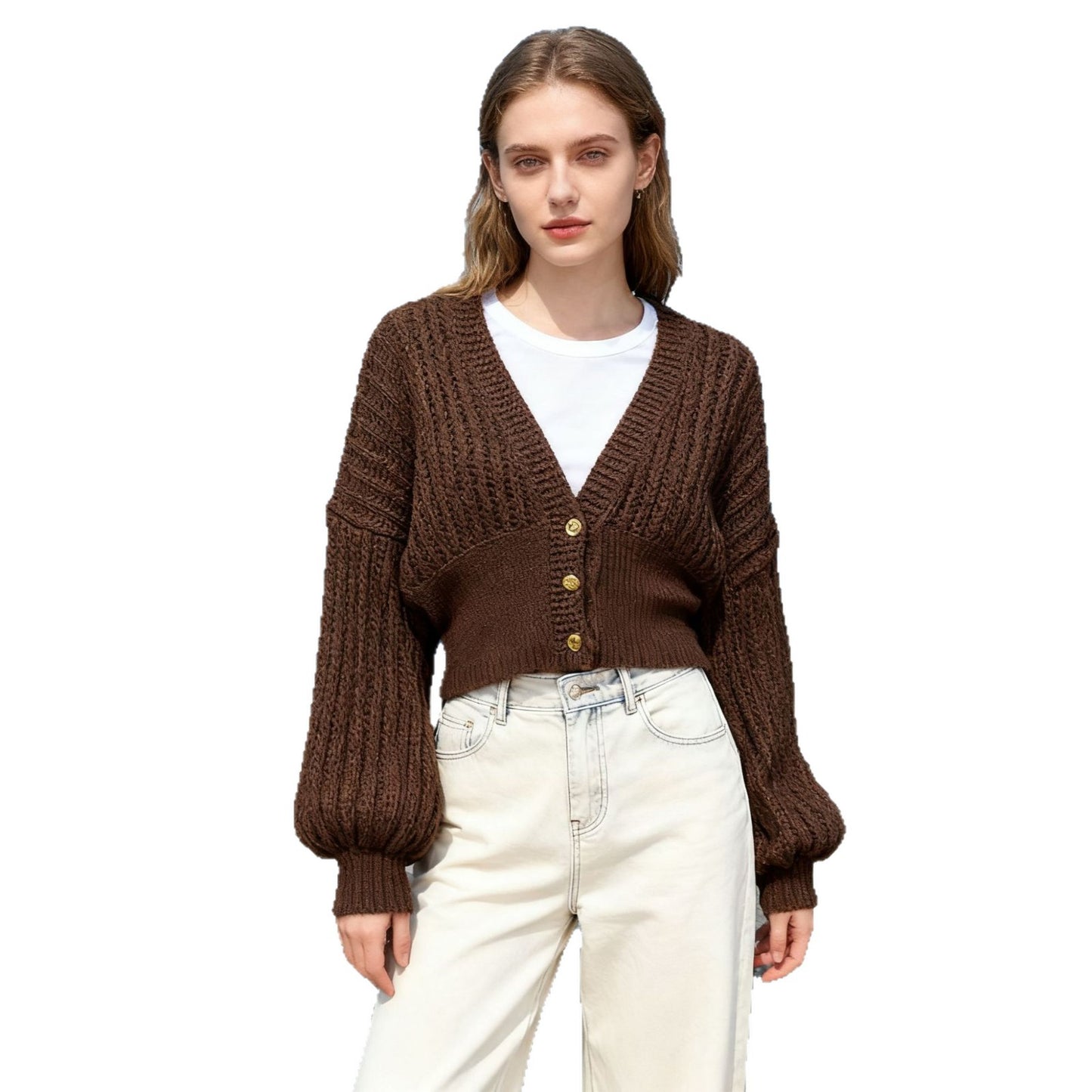 Women's Lantern Sleeve Autumn High-grade Fashion Fitted Cardigans