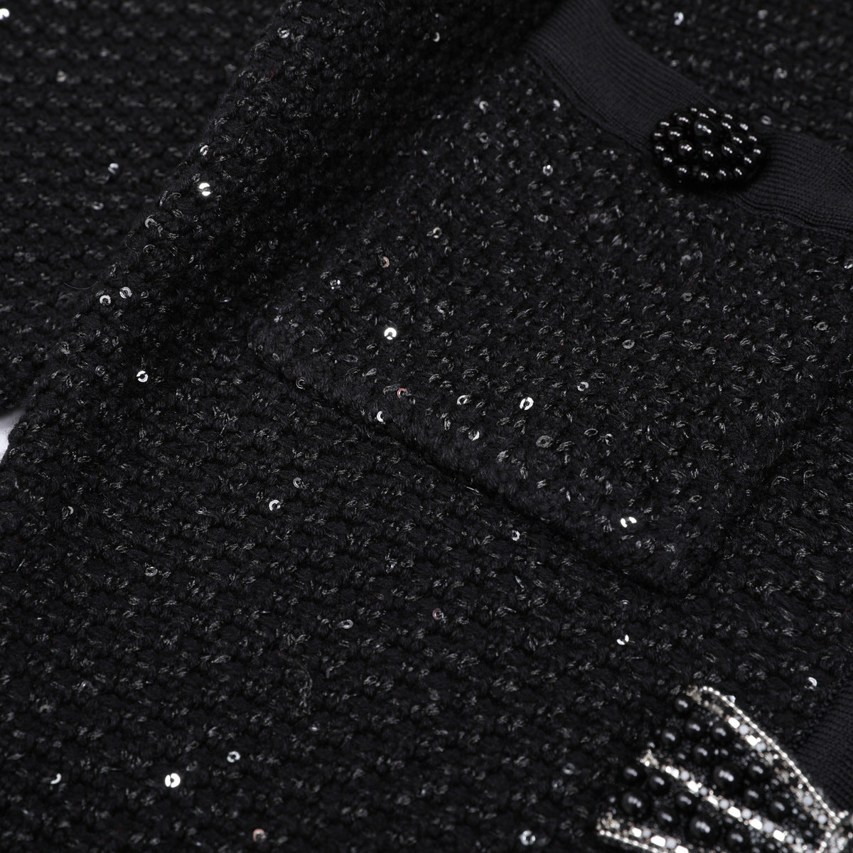 Autumn Long Sleeve Round Neck Bead Knitted Slim Fit Dresses