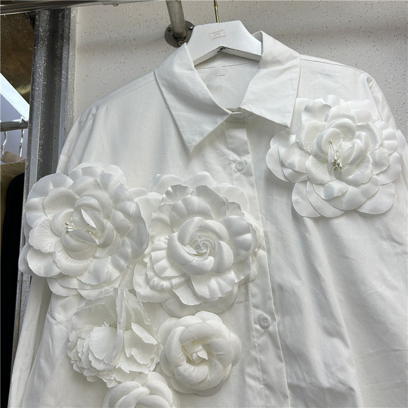 Women's Ruffled Collar Long Sleeve Solid Color Blouses