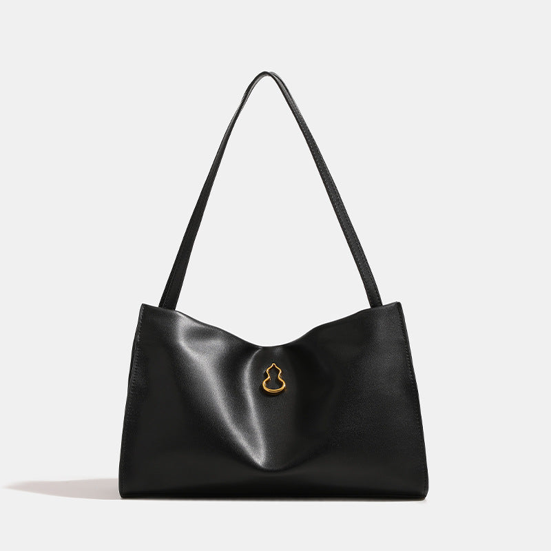Women's Commuter Textured High-grade Soft Leather Portable Tote Bags