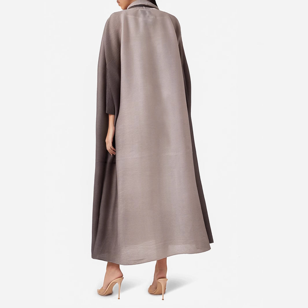 Women's Pleated Gradient Trench High-grade Robe Arab Coats