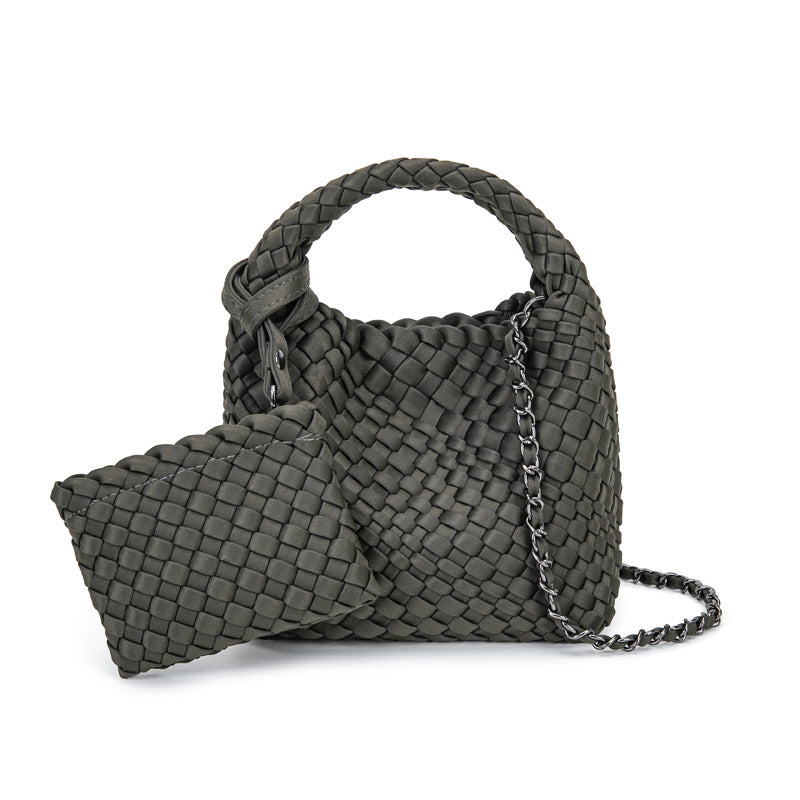 Elegant Glamorous Basket Woven Neoprene Mini Handbags