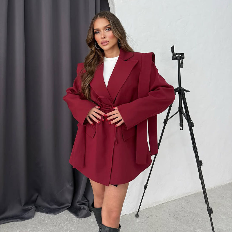 Autumn Solid Color Large Lapel Loose Coats