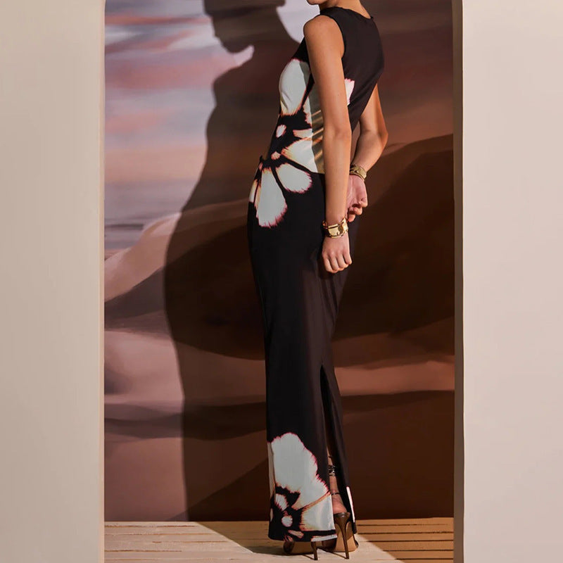 Hot Summer Fashion Retro Printed Sleeveless Dress