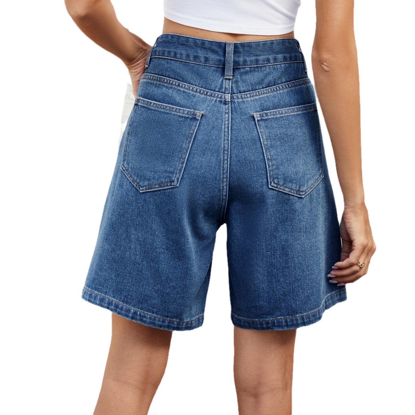 Pretty Elegant Washed Waist Adjustable Denim Women's Jeans