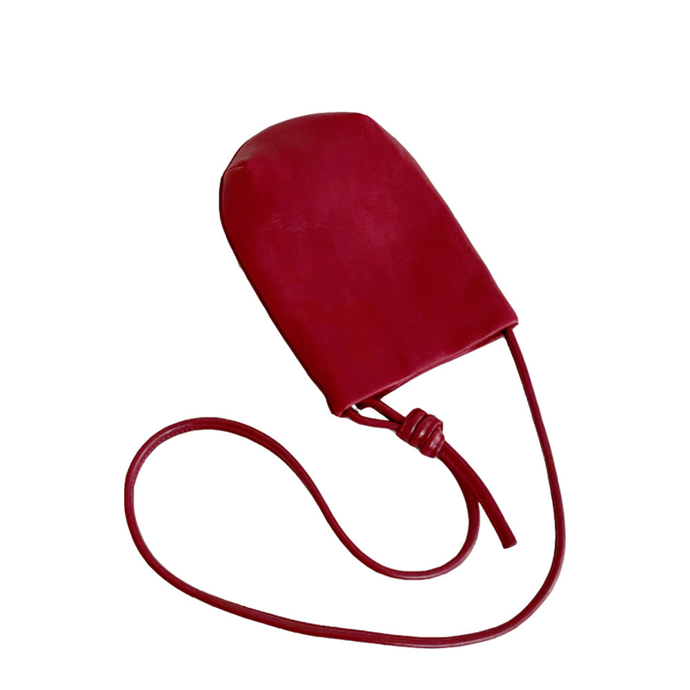 Women's Leather Retro Vegetable Tanning Pier Mini Crossbody Bags