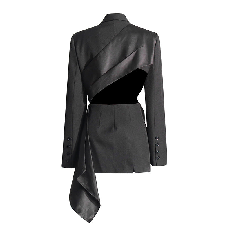 Women's Graceful Bow Autumn Show Waist Design Jackets