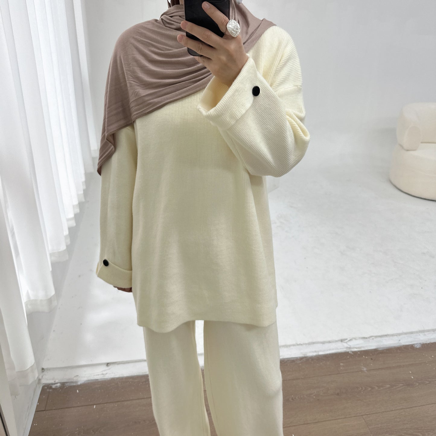 Turkey Thickened Knitting Set Solid Color Suits