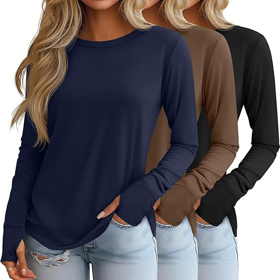 Women's Autumn Round Neck T-shirt Temperament Commute Blouses