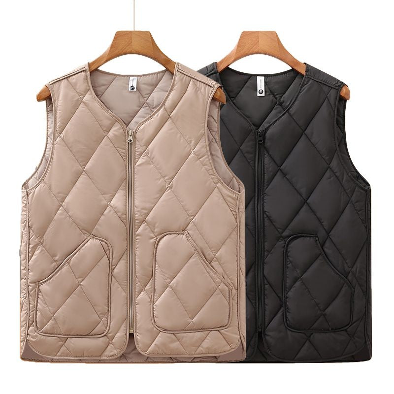 Women's Western Style Cotton Loose Warm Liner Lightweight Bottoming Waistcoat Vests