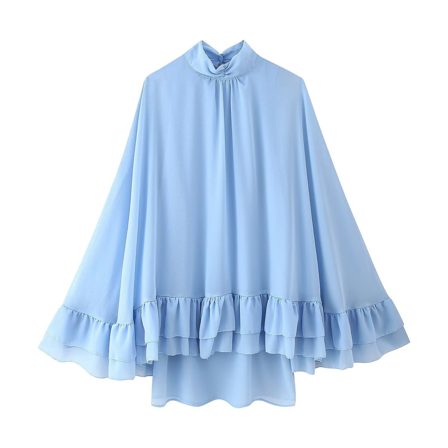 Women's Graceful Stand Collar Bell Sleeve Cape Dresses
