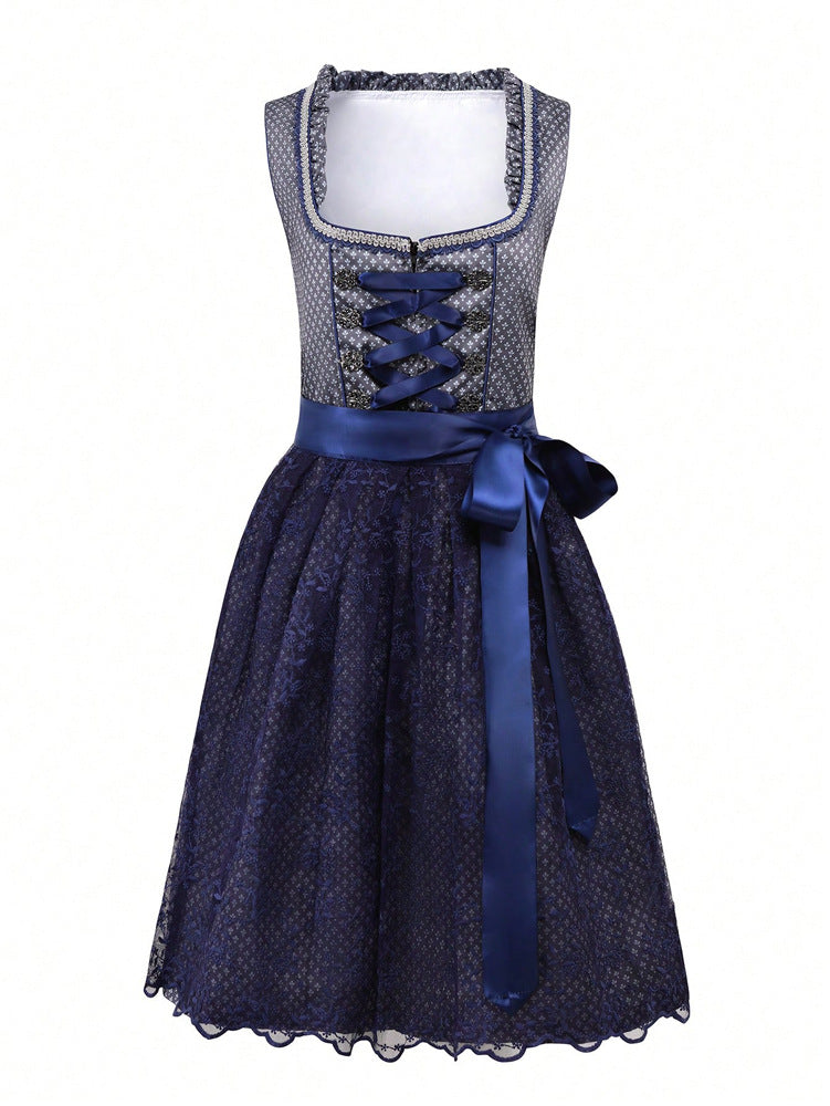Women's Hot Maid Beer Sleeve Tied Dress Dresses