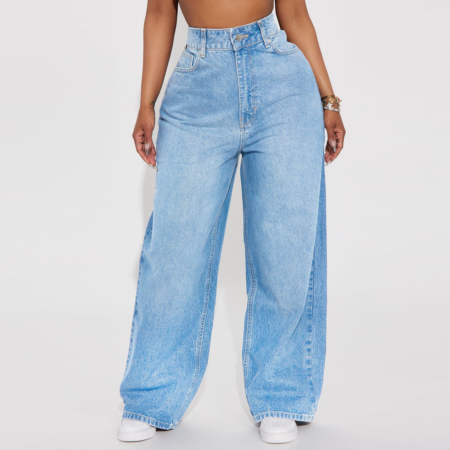 Women's Slouchy Creative Unique Wide Leg Jeans