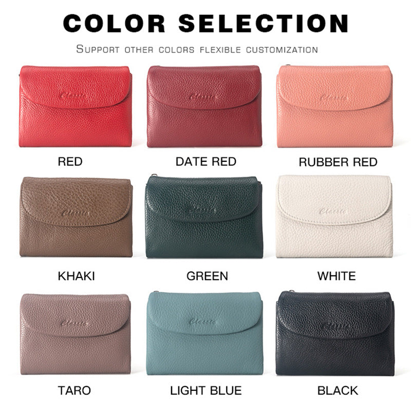 Women's Genuine Leather Short High-grade First Layer Ladies Wallets