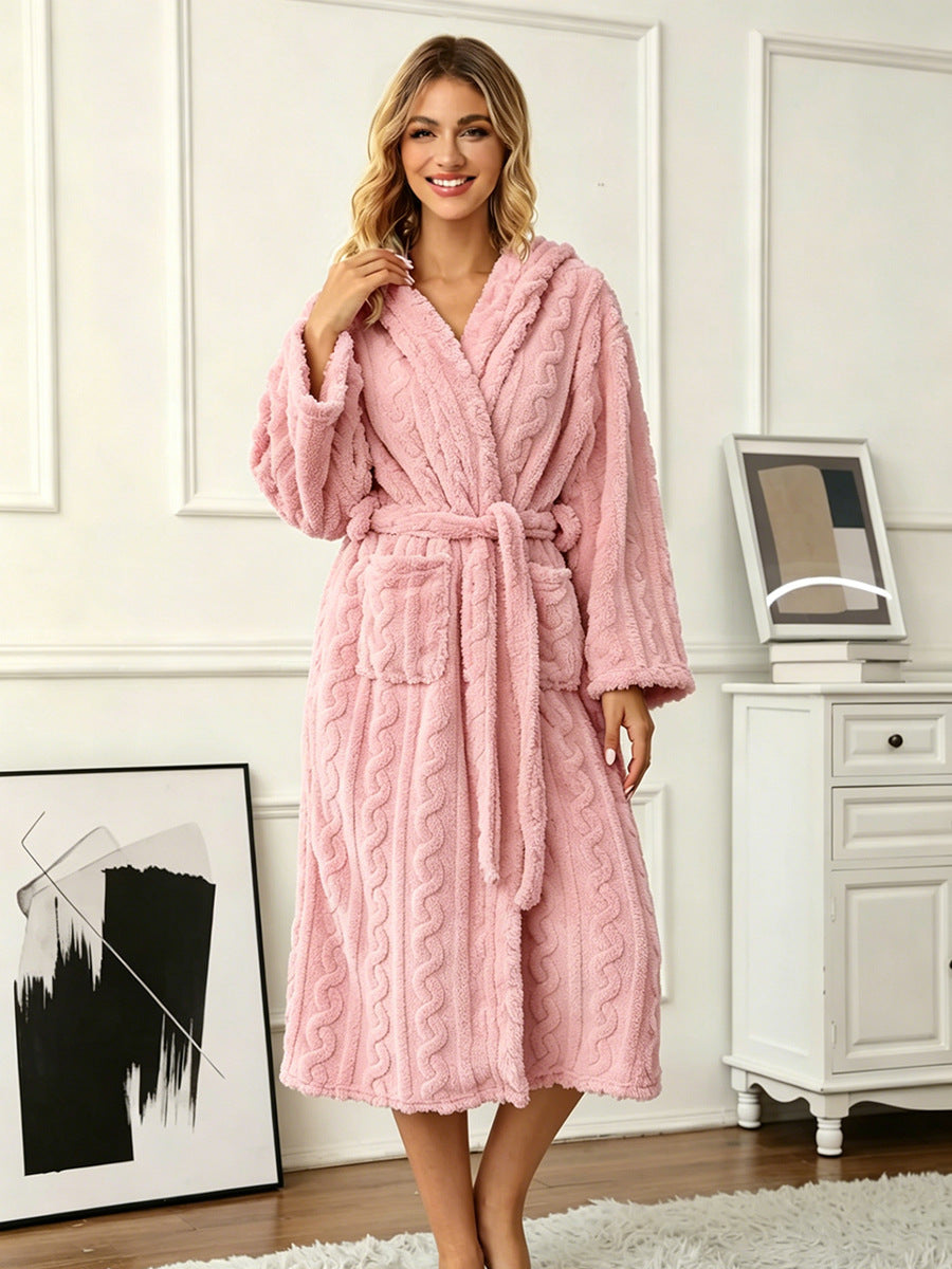 Women's Warm Thickened Jacquard Long Sleeve Pajamas Women's Sweater, Sweater