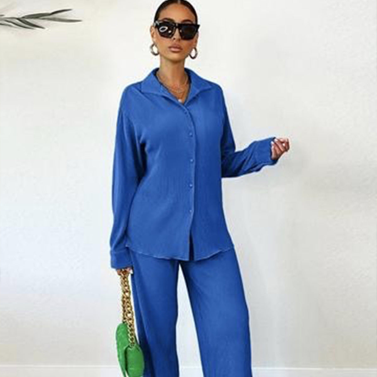 Women's Elegant Solid Color Trousers Two-piece Suits